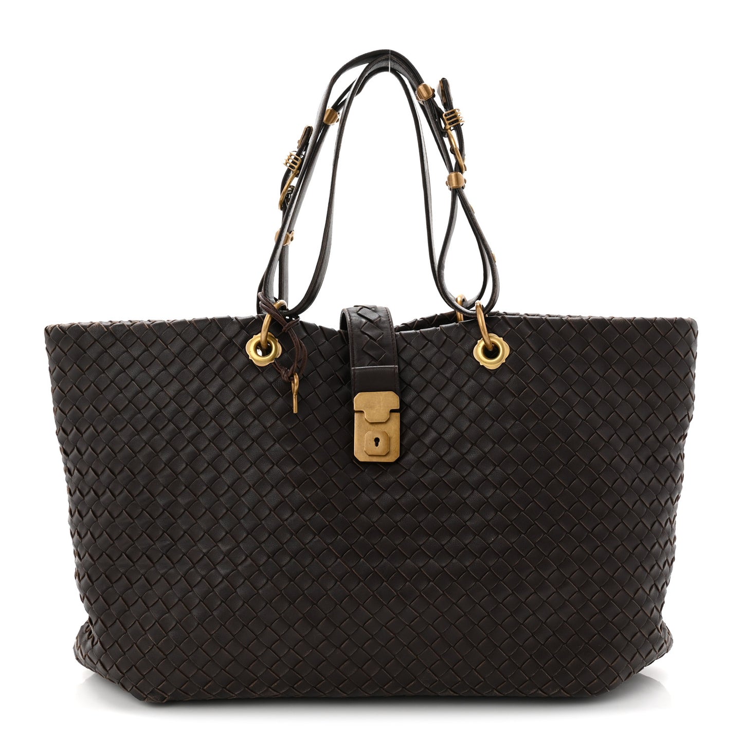 Nappa Intrecciato Large Capri Tote Ebano