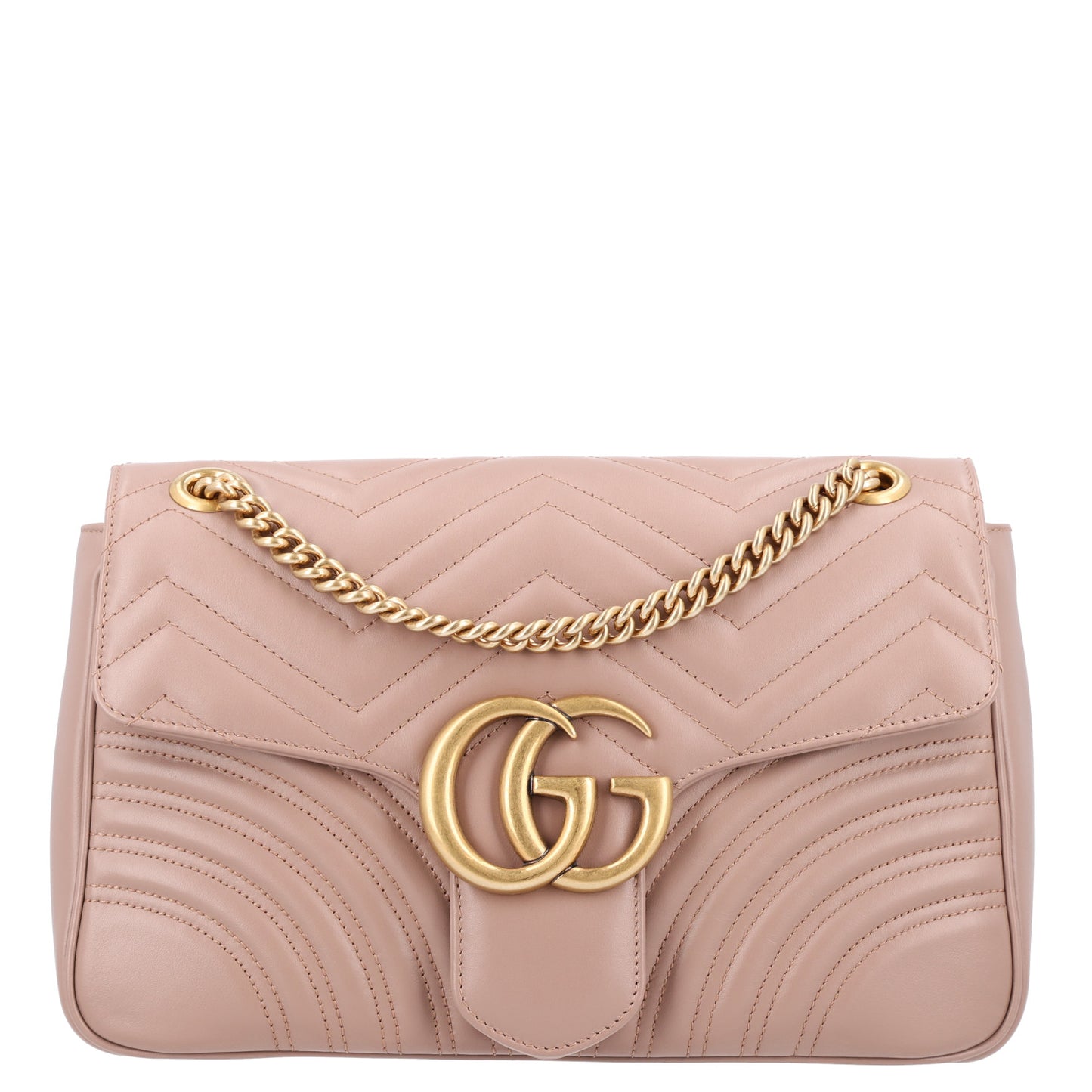 Calfskin Matelasse Medium GG Marmont Shoulder Bag Porcelain Rose