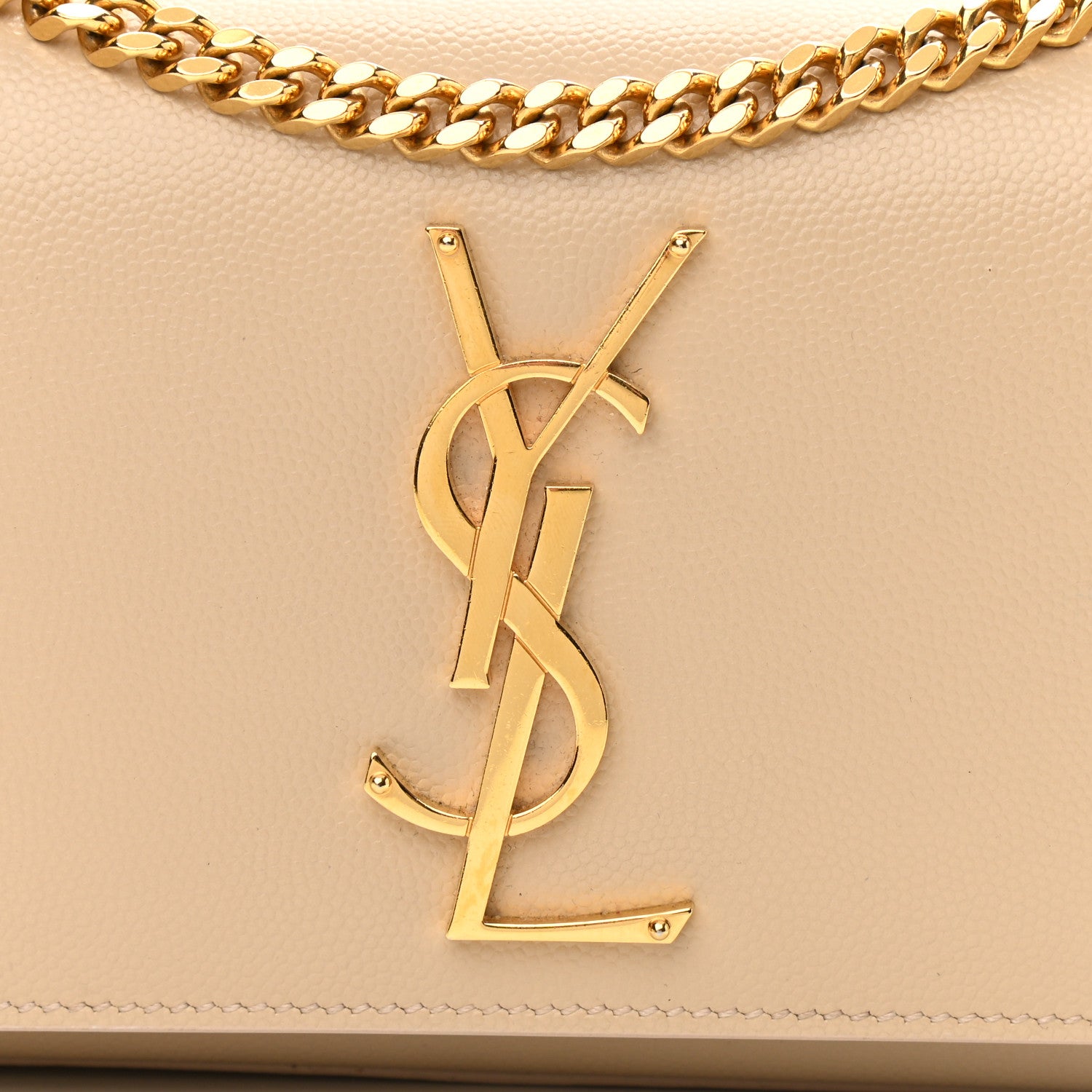 Saint Laurent Grain De Poudre Small Monogram Kate Satchel Nude Powder 8 of 15