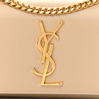 Saint Laurent Grain De Poudre Small Monogram Kate Satchel Nude Powder 8 of 15