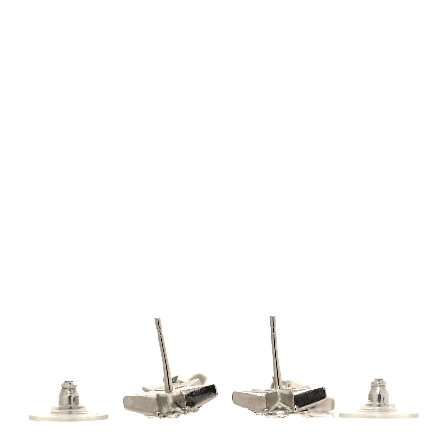 Crystal Pearl CC Star Drop Earrings Silver