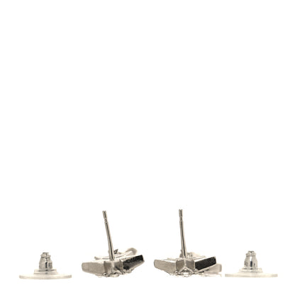 Chanel Crystal Pearl CC Star Drop Earrings Silver 3 of 6