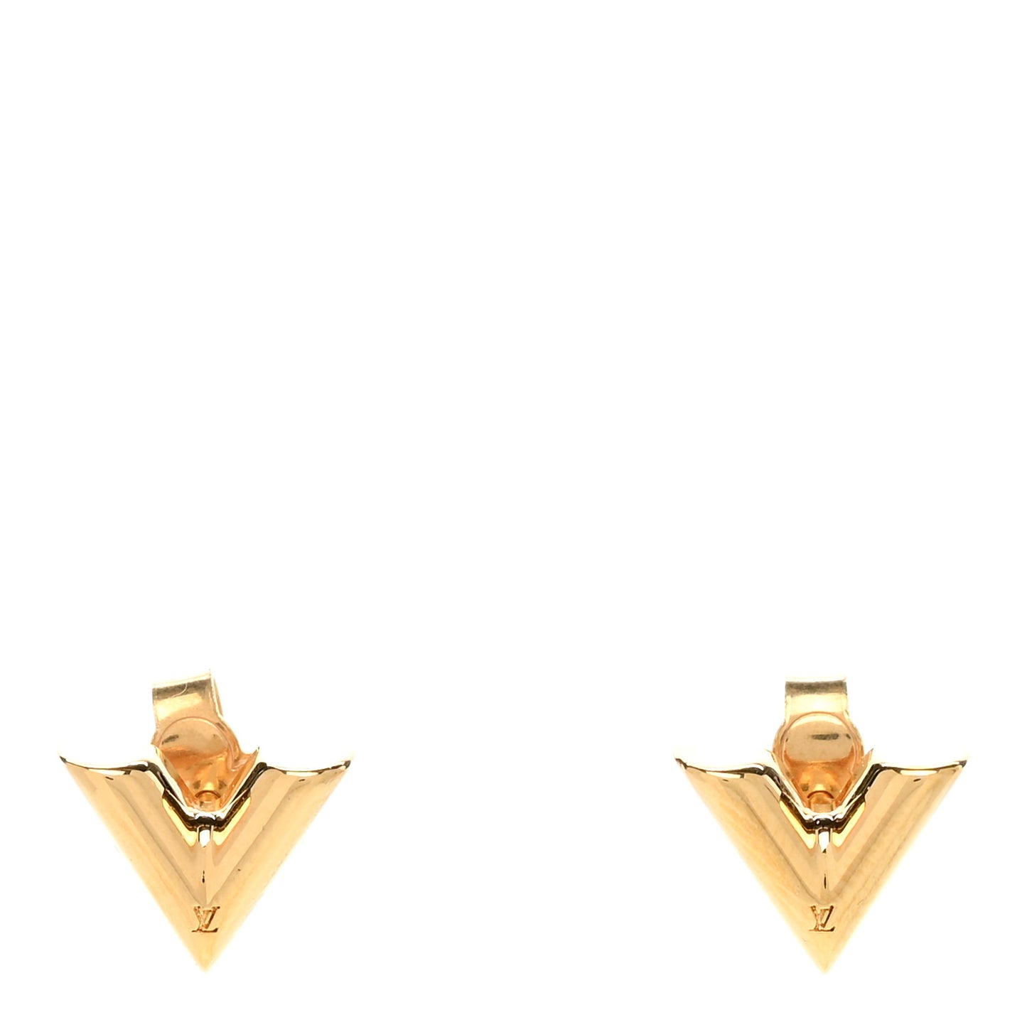 Brass Essential V Stud Earrings Gold
