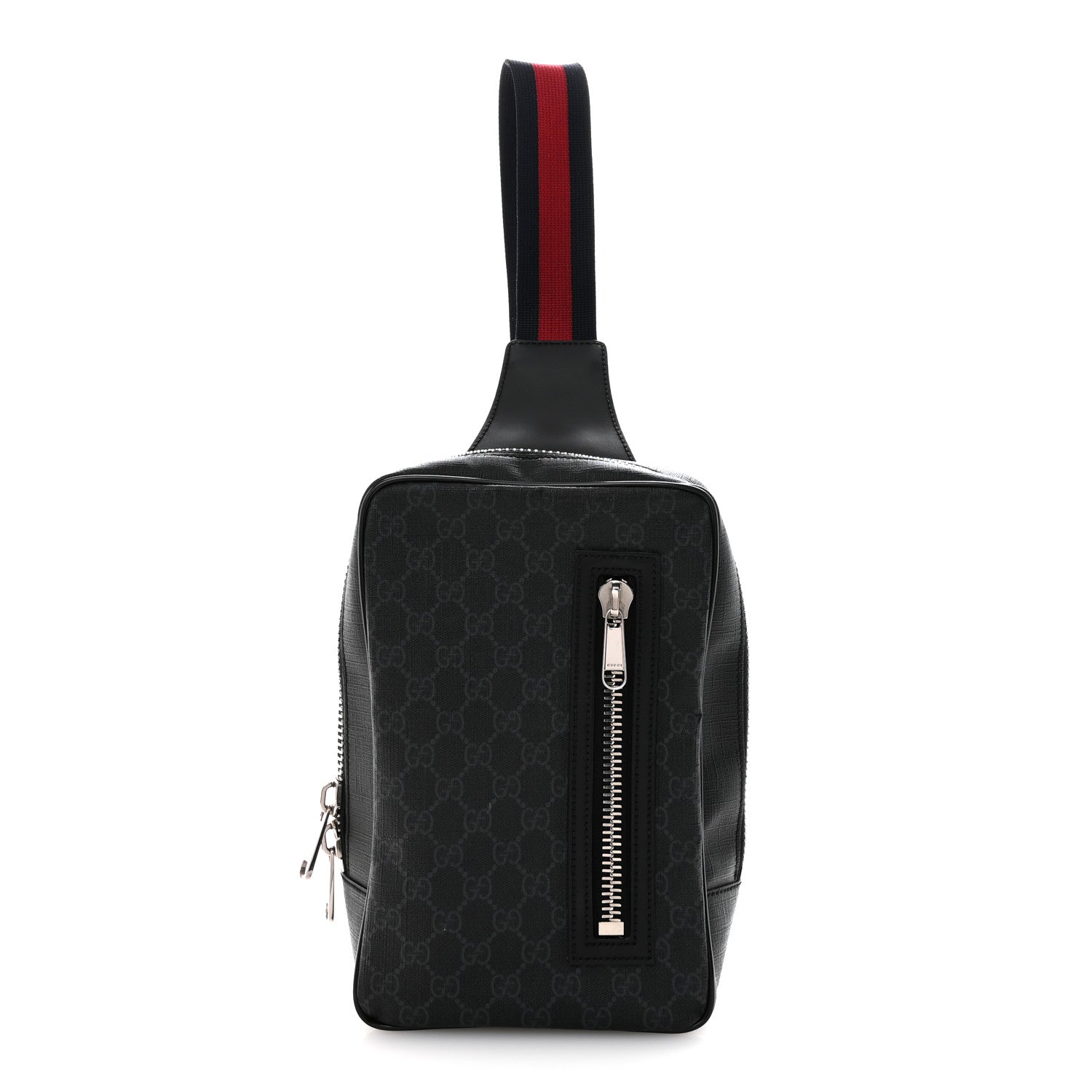 Gucci GG Supreme Monogram Web Belt Bag Black Grey 1 of 14