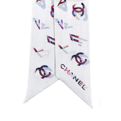 Chanel Silk CC Slim Bandeau Scarf Light Blue 2 of 3