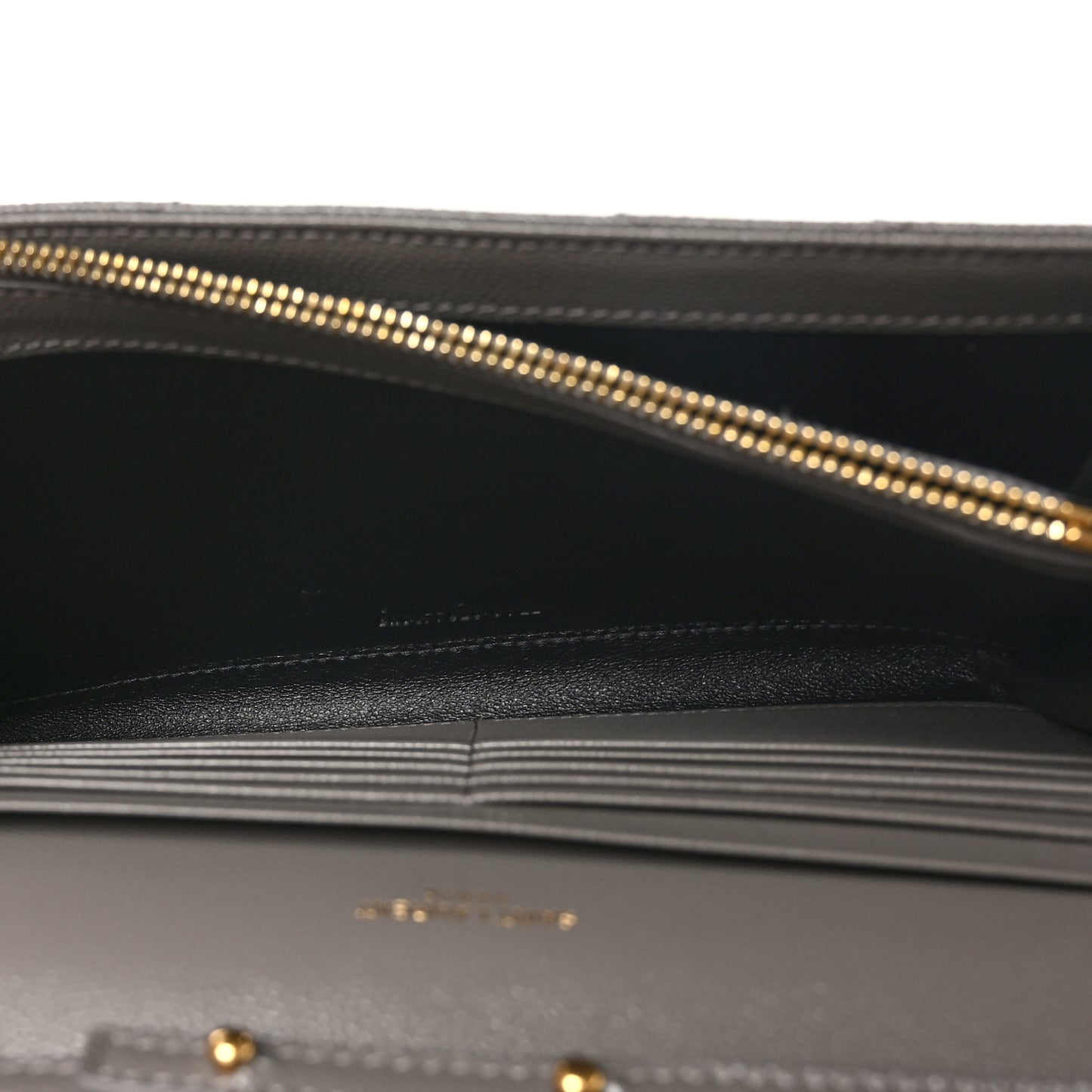 Grain De Poudre Matelasse Chevron Monogram Chain Wallet Fog