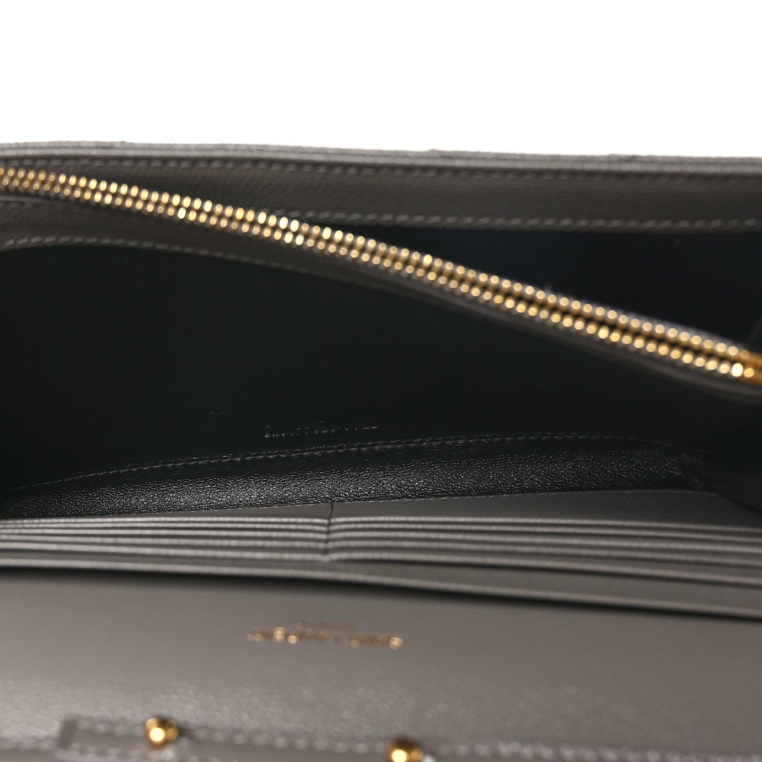 Saint Laurent Grain De Poudre Matelasse Chevron Monogram Chain Wallet Fog 5 of 10