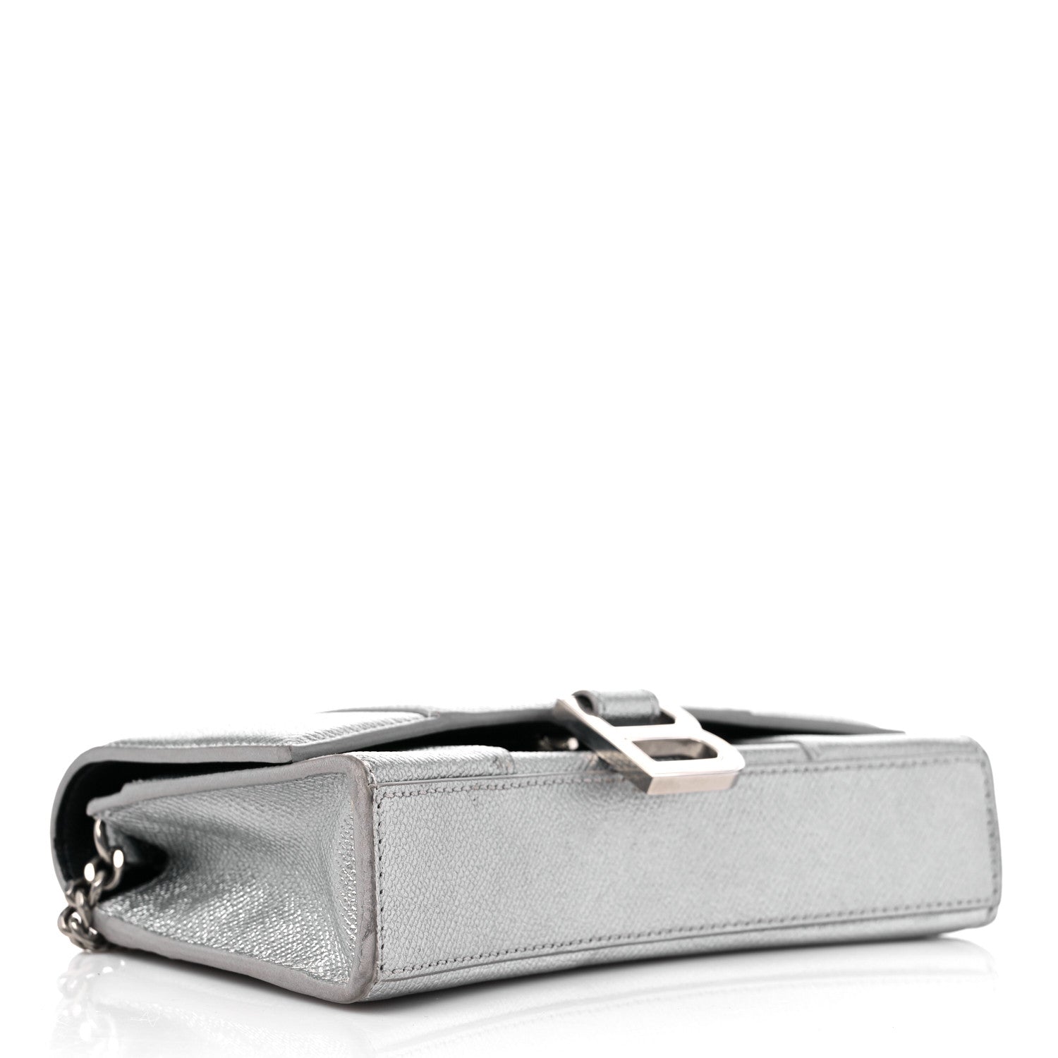 Balenciaga Metallic Grained Calfskin Hourglass Chain Bag Silver 4 of 12