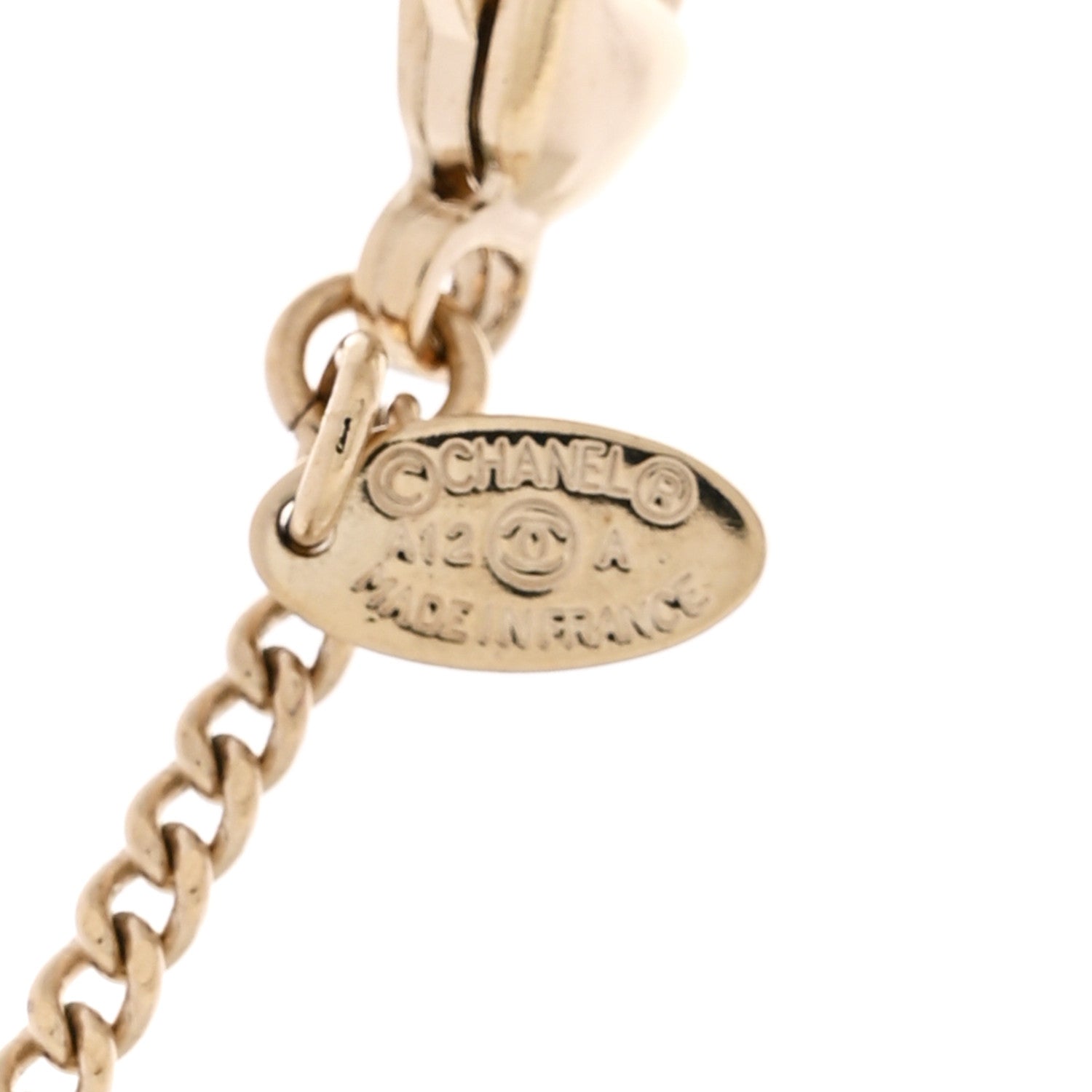 Chanel Crystal Pearl CC Pendant Necklace Gold 6 of 6