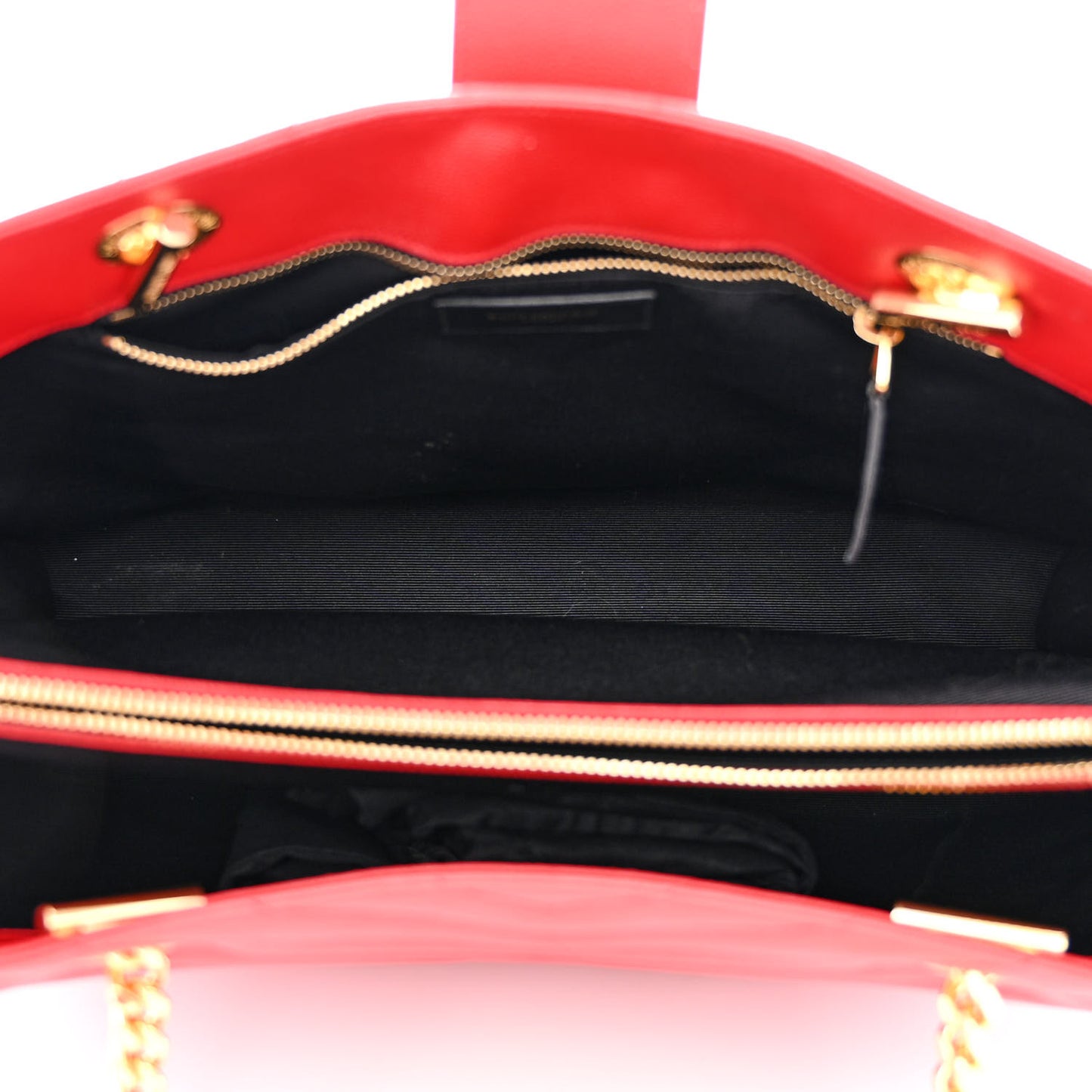 Grain De Poudre Matelasse Chevron Monogram Shopping Bag Red