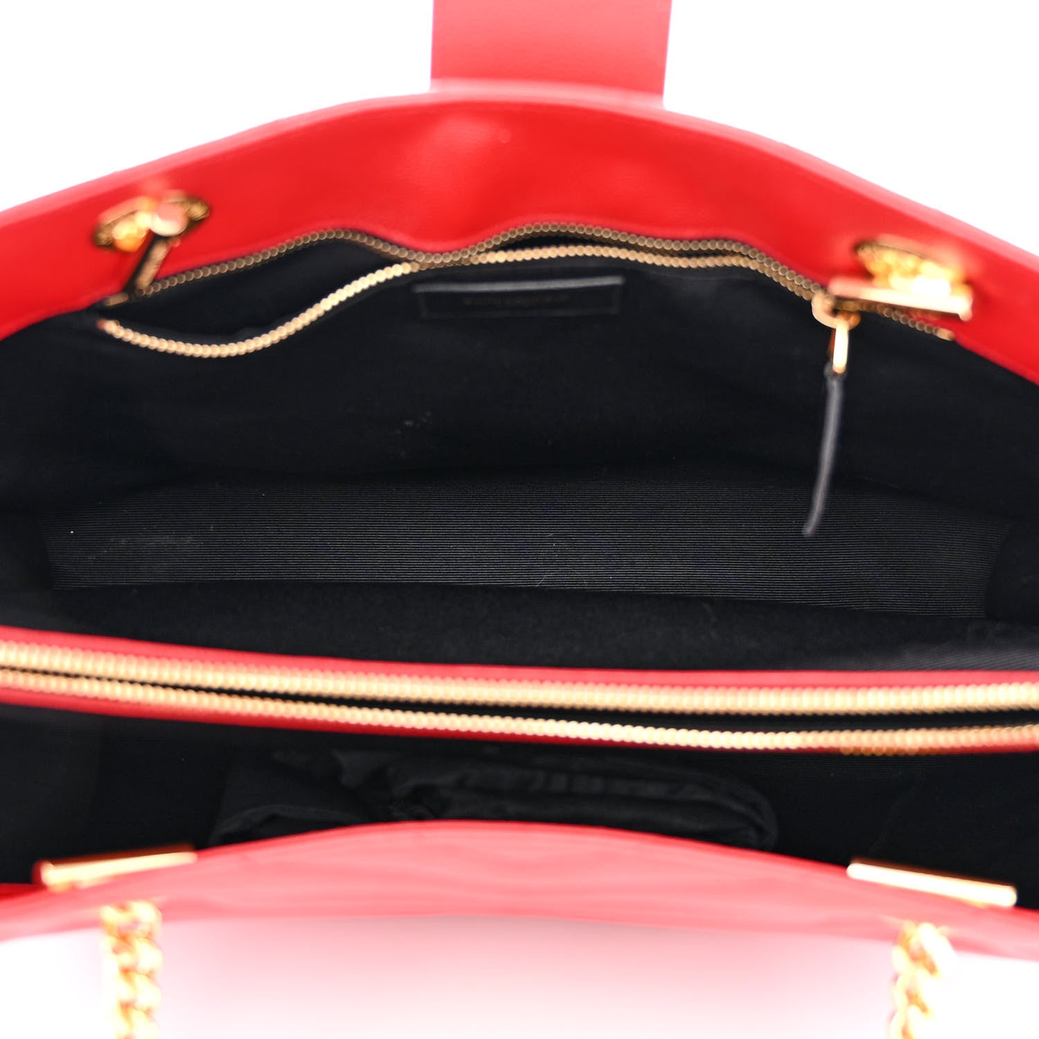 Saint Laurent Grain De Poudre Matelasse Chevron Monogram Shopping Bag Red 5 of 10