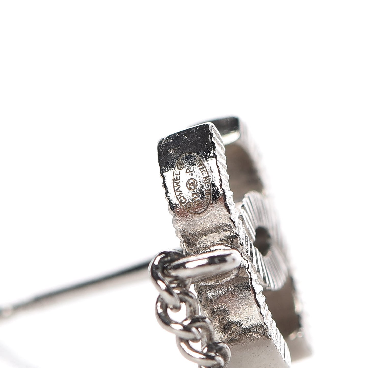 Crystal CC Dangle Earrings Black