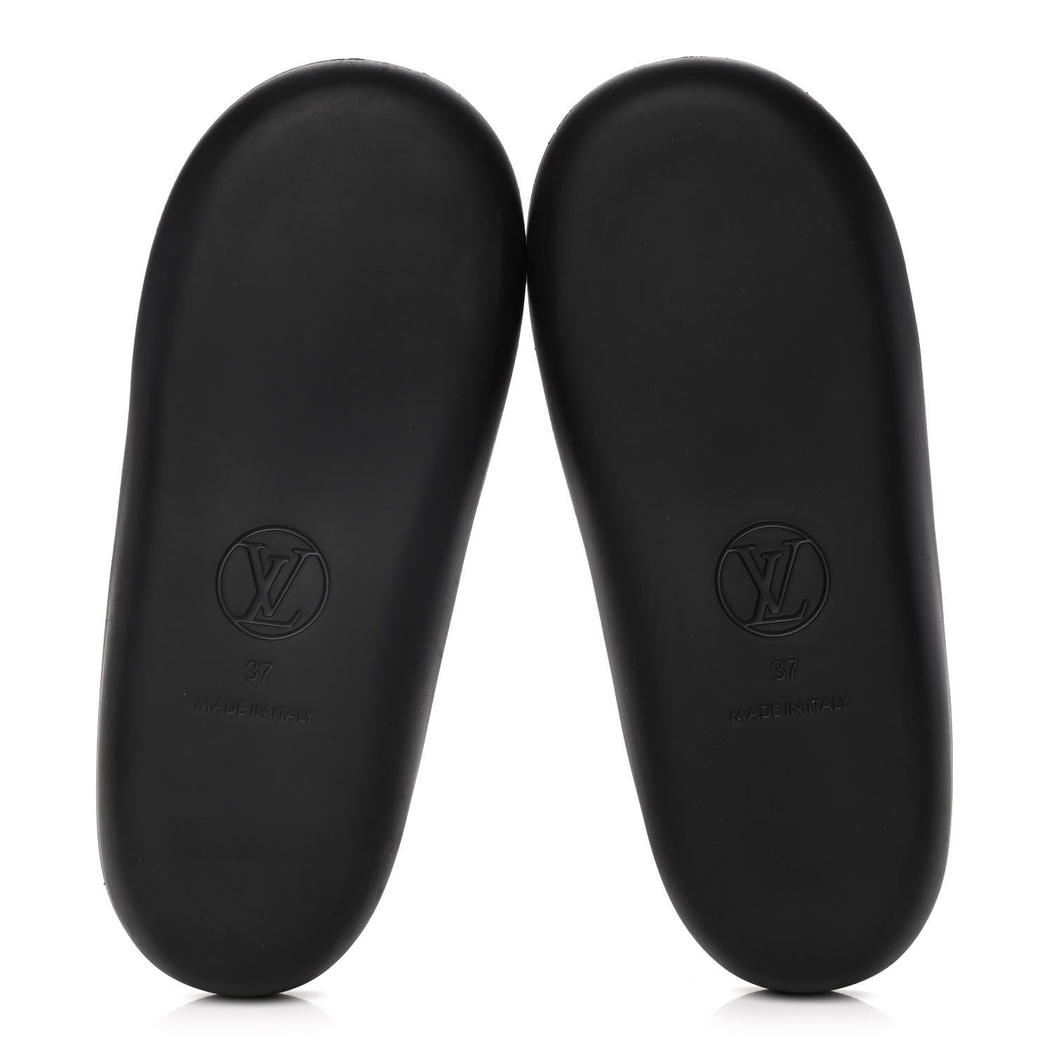 Louis Vuitton Metallic Calfskin Monogram Logo Sunbath Slide Sandals 37 6 of 12