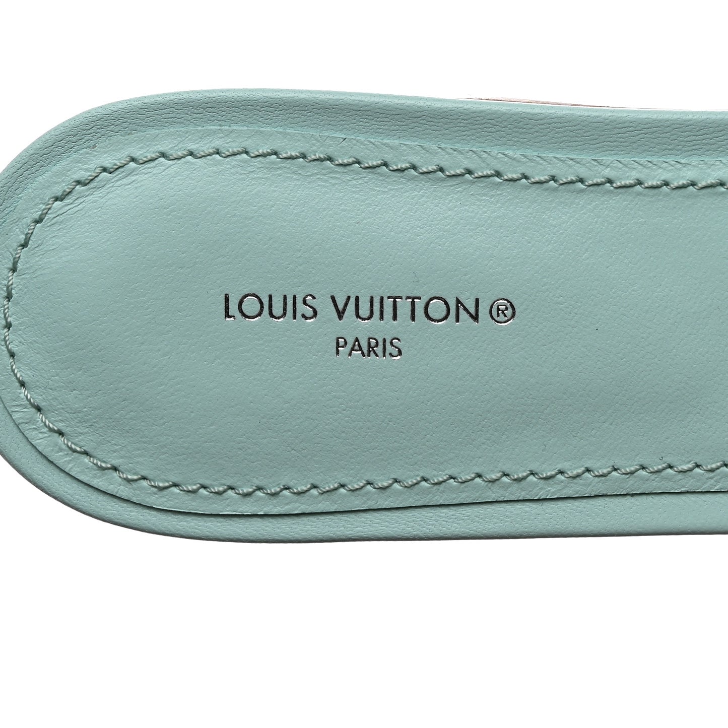 Lambskin Embossed Monogram Revival Flat Mules 40 Vert D'eau Green