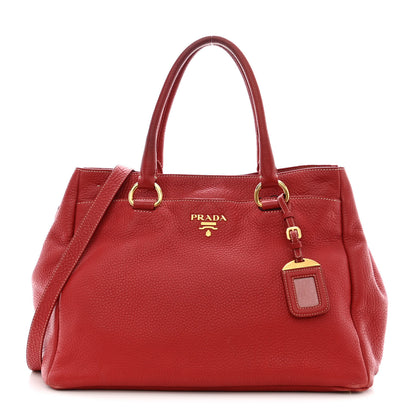 Prada Vitello Daino Tote Rosso 1 of 24