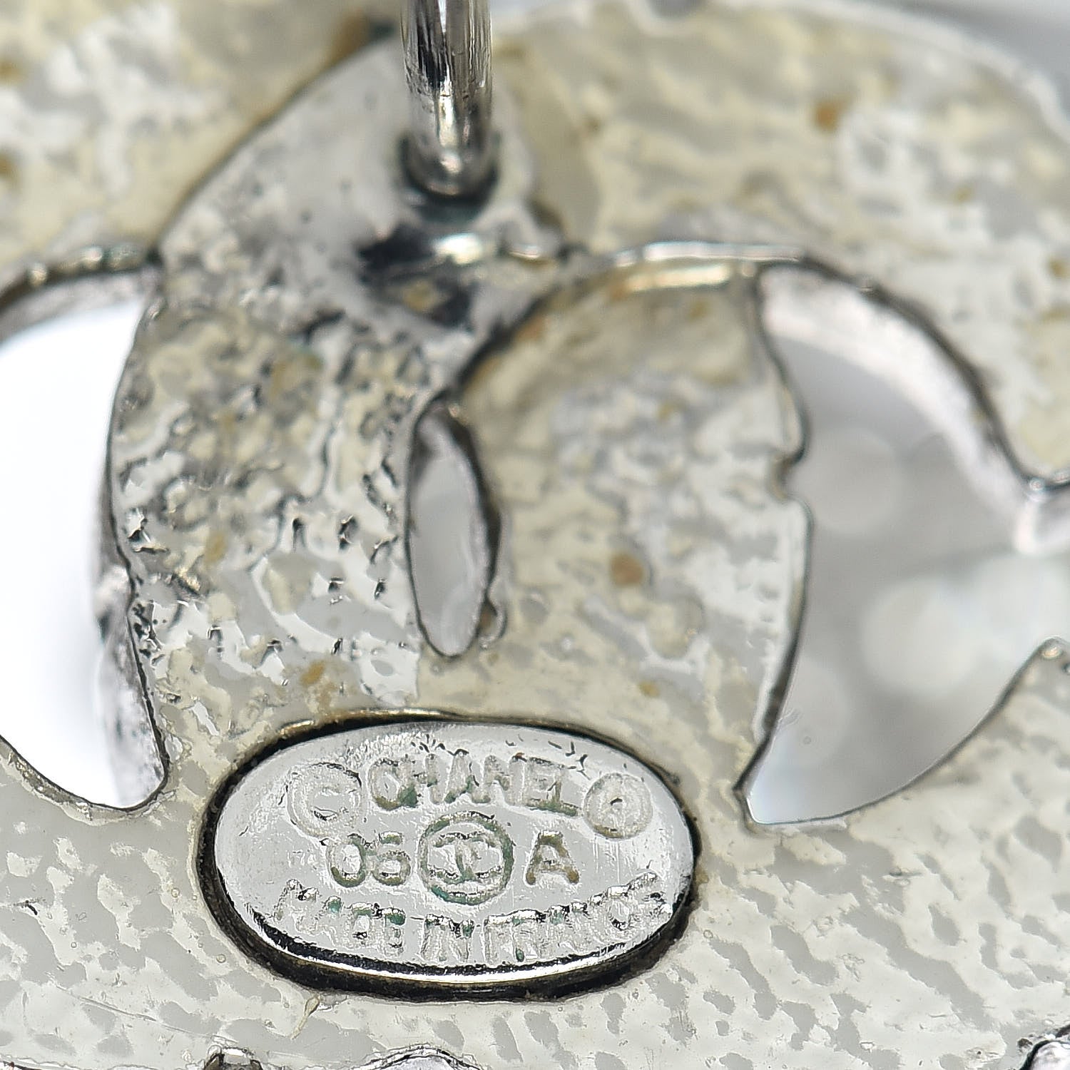 Chanel Baguette Crystal CC Earrings Silver 4 of 5
