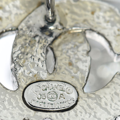 Chanel Baguette Crystal CC Earrings Silver 4 of 5