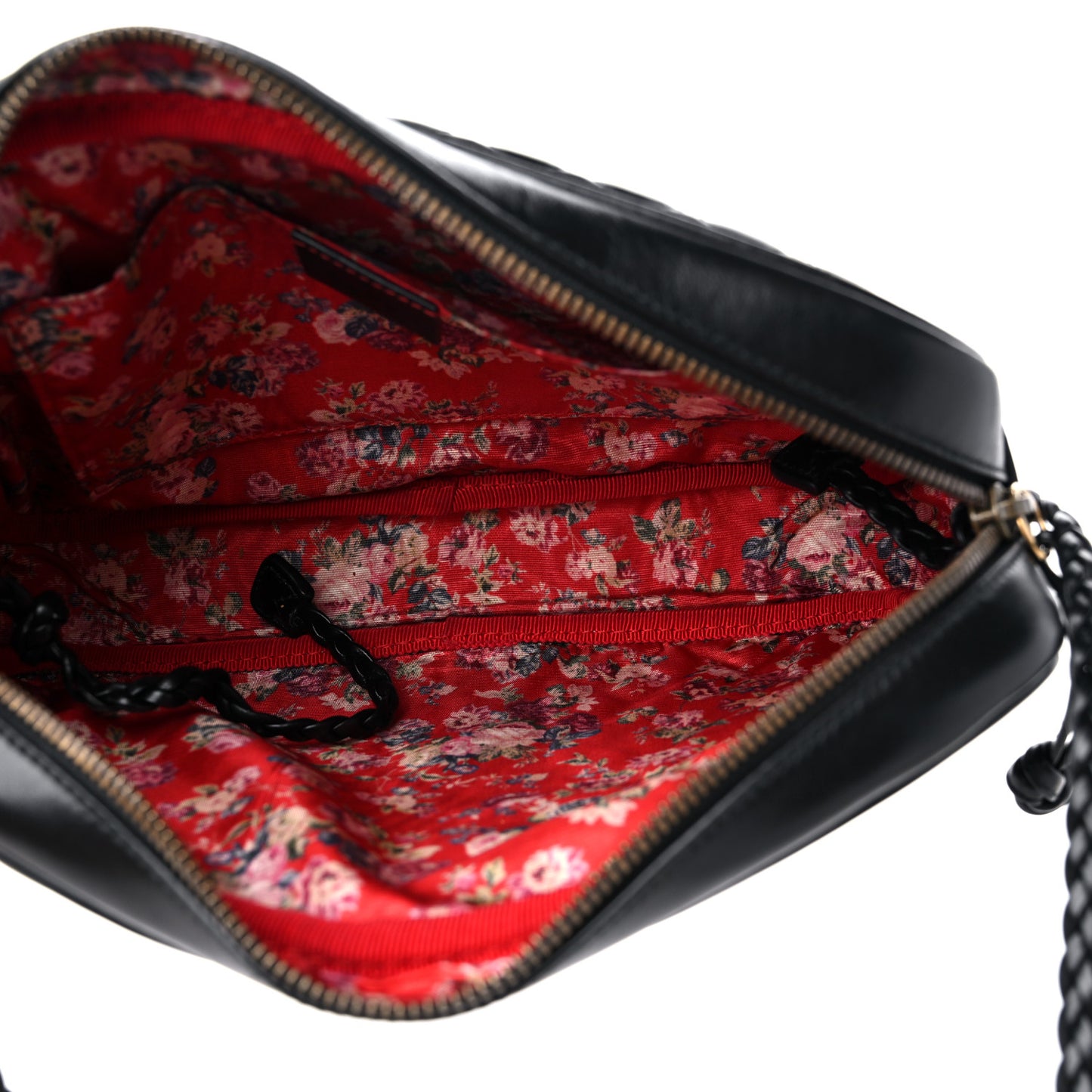 Calfskin Web Trapuntata Small GG Shoulder Bag Black