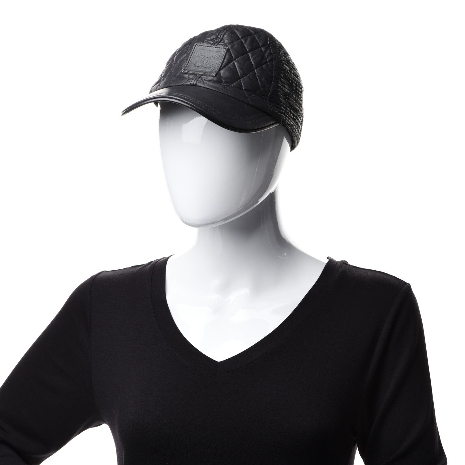 Chanel Nylon Quilted Cap Hat M Black 2 of 11