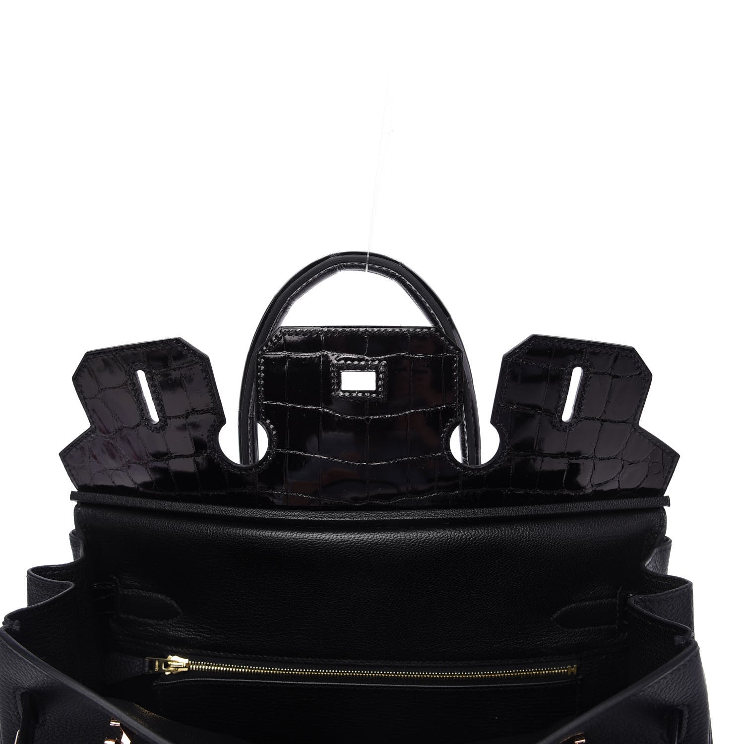 Hermes Taurillon Novillo Shiny Niloticus Crocodile Birkin Touch 30 Black 17 of 32