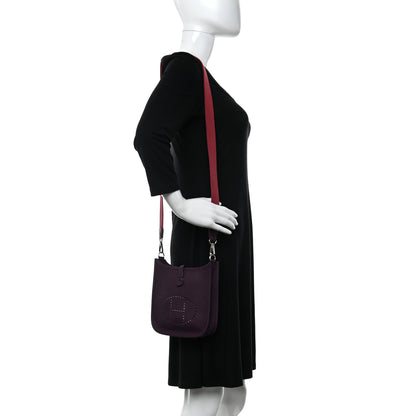 Hermes Taurillon Clemence Amazone Evelyne TPM Cassis Rouge Grenat 2 of 11