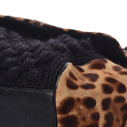 Dolce & Gabbana Calf Hair Leopard Print Knit Miss Sicily Satchel Black Naturale 12 of 20