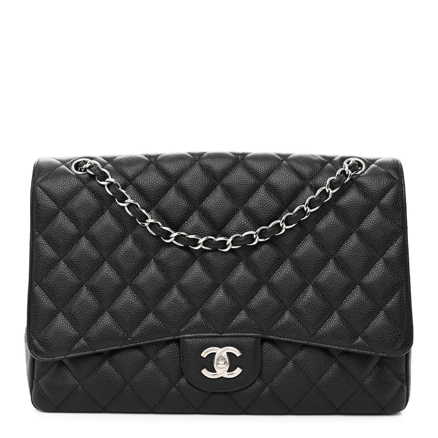 Caviar Quilted Maxi Single Flap Black