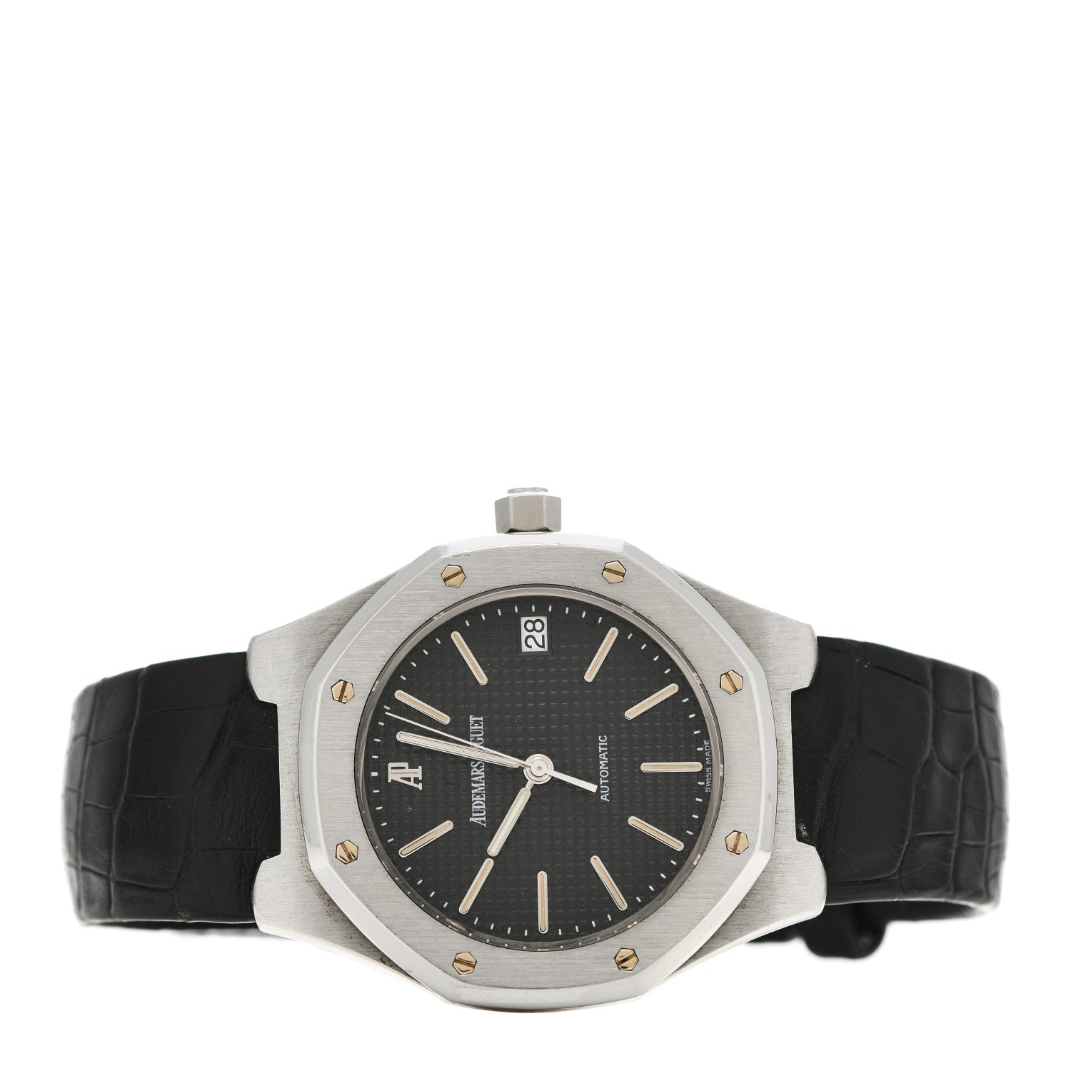 Audemars Piguet Stainless Steel Alligator 36mm Royal Oak Automatic Watch Black 14800ST 2 of 6