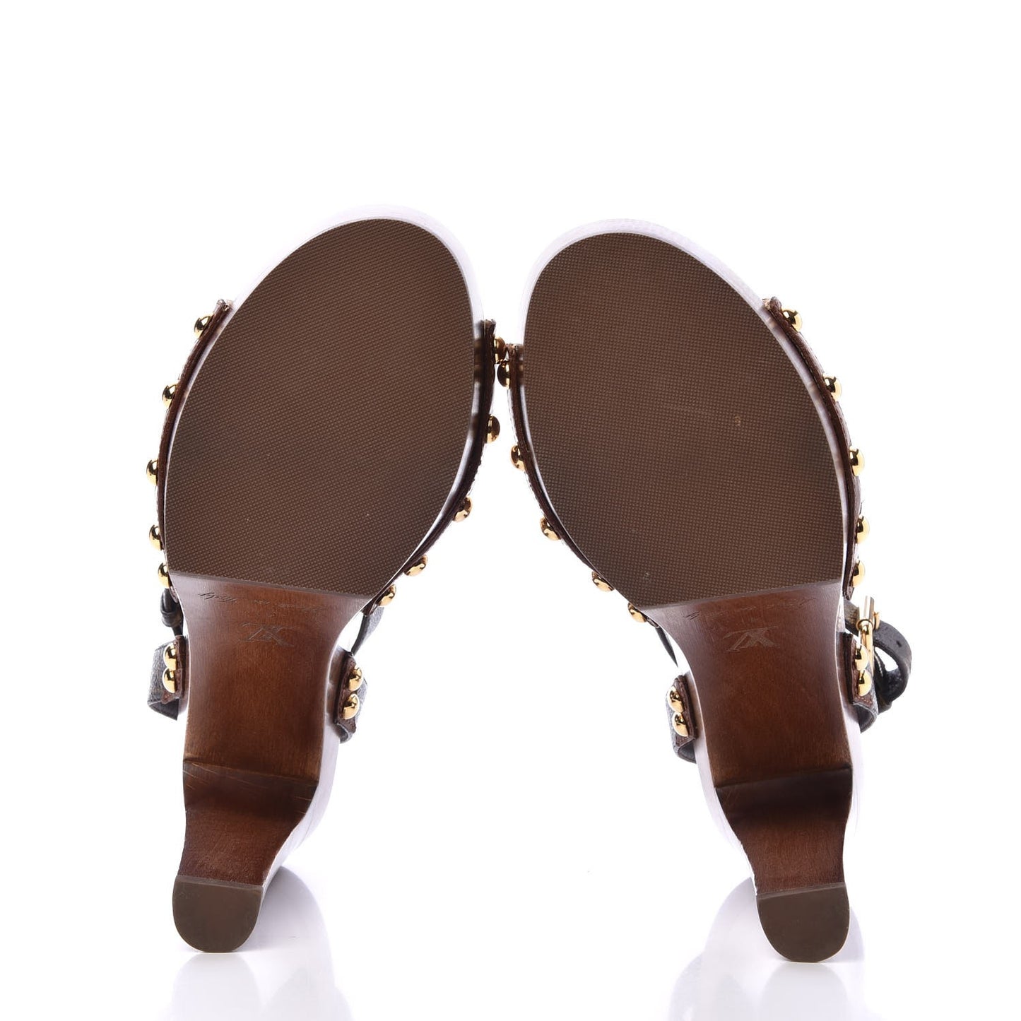 Monogram Canopy Clog Sandals 41 Gold