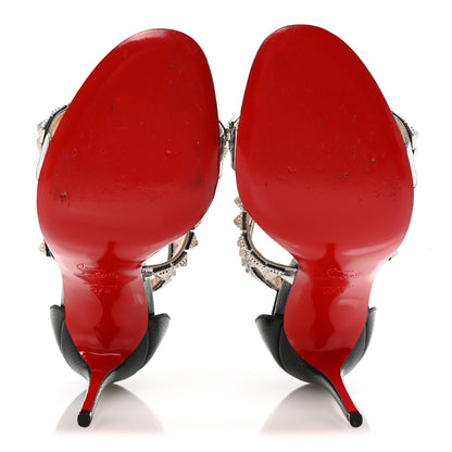 Christian Louboutin Diwali 100 Studded Sandals 39 Black 37.5 Black Silver 6 of 9