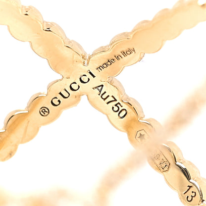 Gucci 18K Yellow Gold Diamond GG Running X Ring 53 6.25 5 of 6