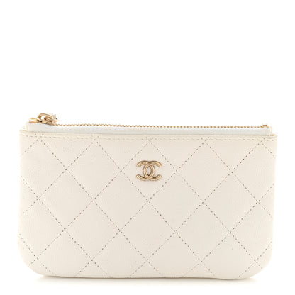 Chanel Caviar Quilted Small Cosmetic Case White 1 of 12