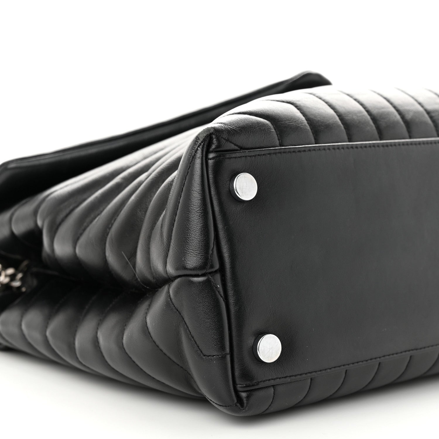 Saint Laurent Calfskin Y Quilted Monogram Large Loulou Chain Satchel Black 9 of 13