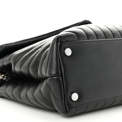 Saint Laurent Calfskin Y Quilted Monogram Large Loulou Chain Satchel Black 9 of 13