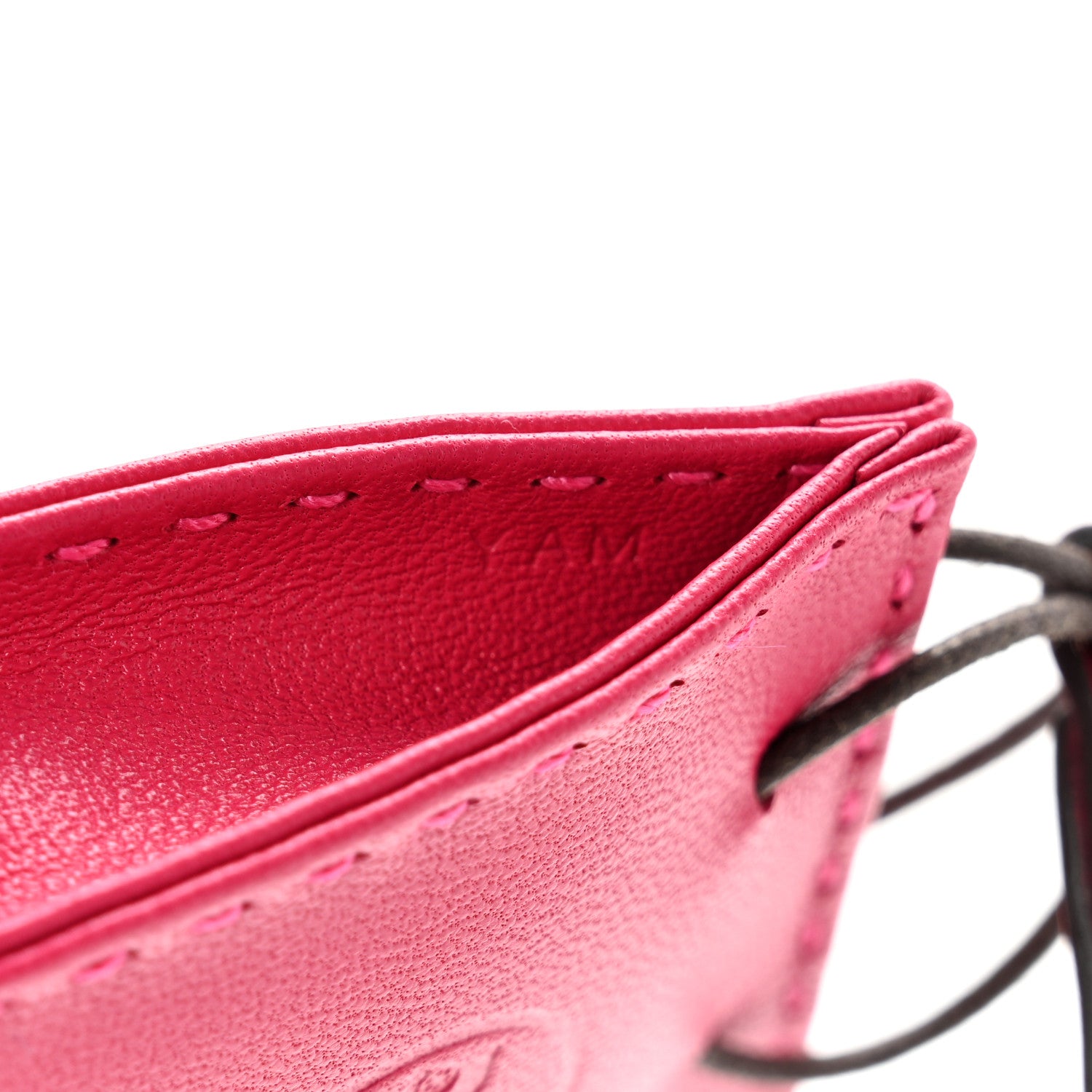 Hermes Milo Lambskin Swift Shopping Bag Charm Rose Mexico 3 of 4