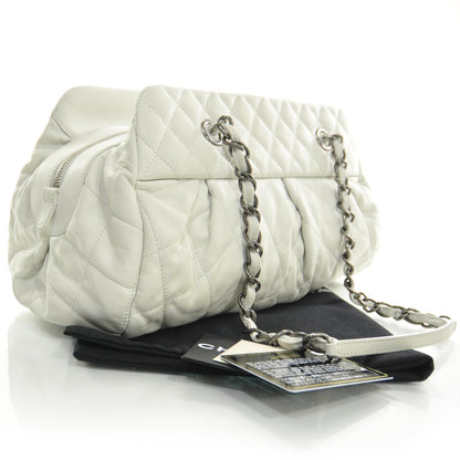 Chanel Iridescent Calfskin Chic Quilt Bowling Bag White 2 of 8