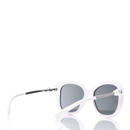 Chanel Acetate Butterfly Winter Pearl Sunglasses 5339-H White 4 of 7