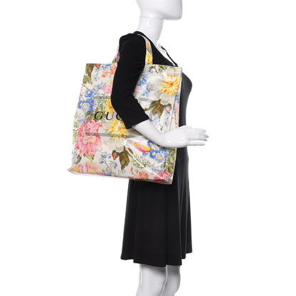 Gucci Patent Canvas Frame Logo Floral Print Vertical Tote Multicolor 2 of 10