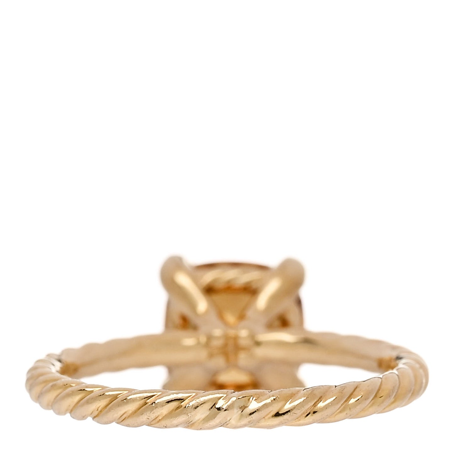 18K Yellow Gold Diamond Citrine 7mm Chatelaine Ring 46 3.75