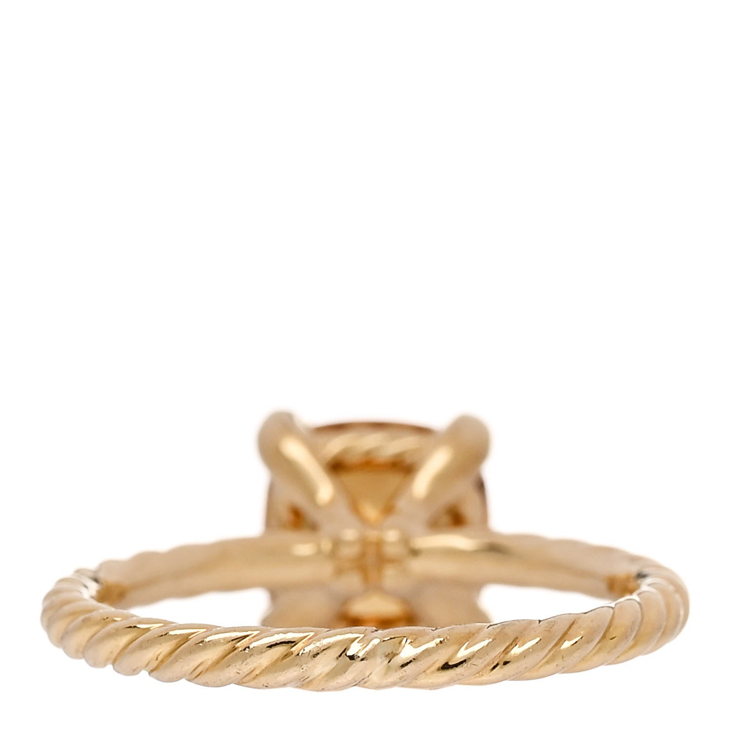 David Yurman 18K Yellow Gold Diamond Citrine 7mm Chatelaine Ring 46 3.75 4 of 5