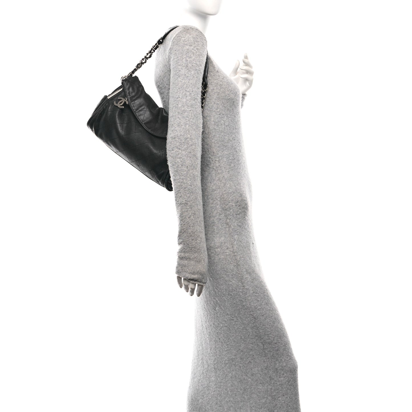 Lambskin Stitched Medium Ultimate Soft Tote Black