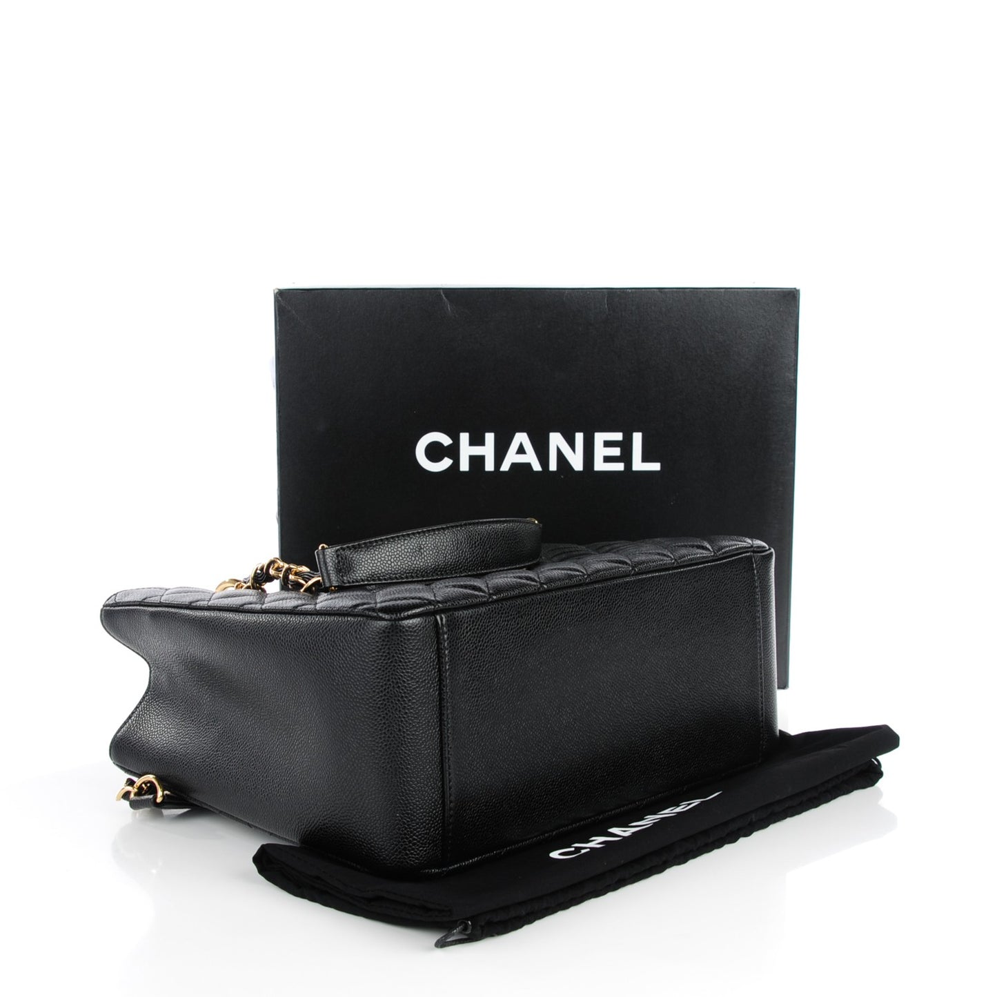 Caviar Quilted Grand Shopping Tote GST Black
