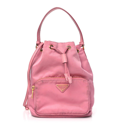 Prada Re-Nylon Saffiano Duet Bucket Crossbody Bag Begonia 1 of 14