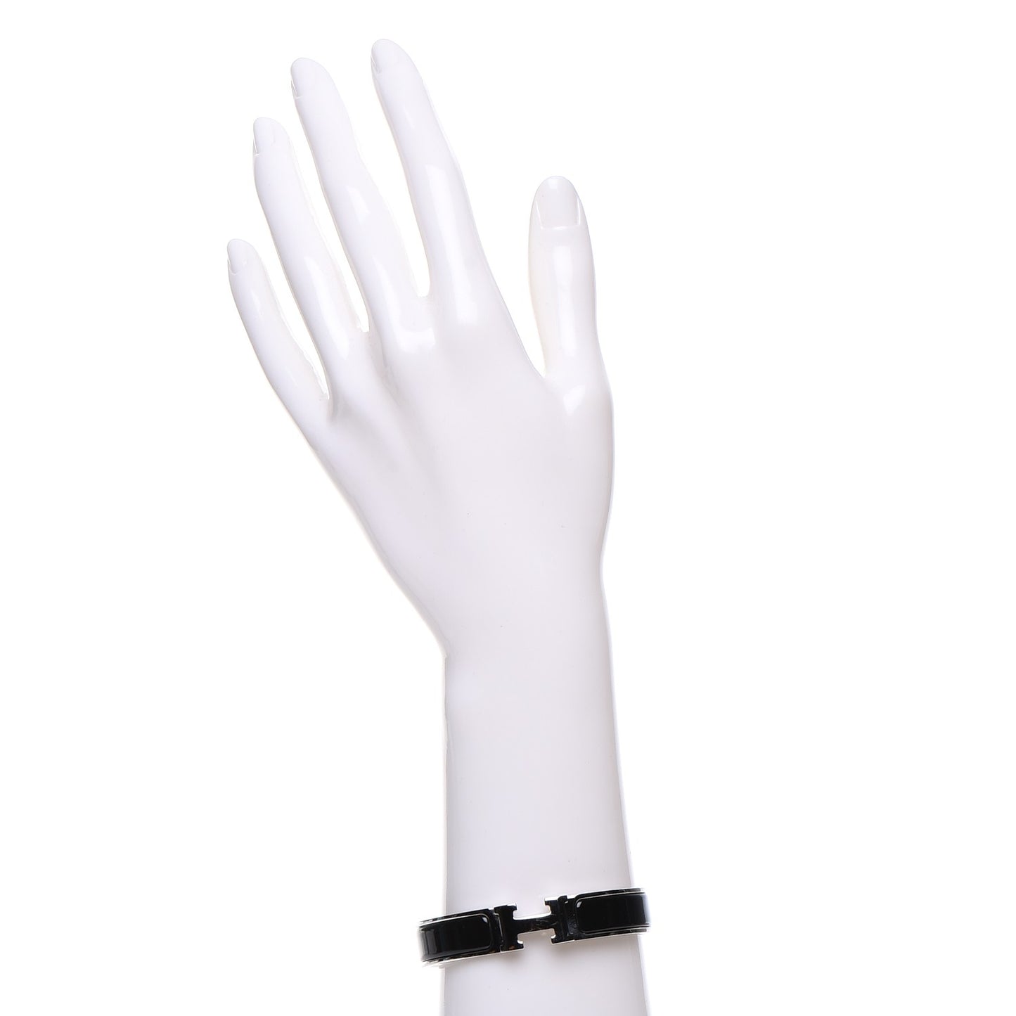 Enamel Narrow Clic Clac H Bracelet PM Black