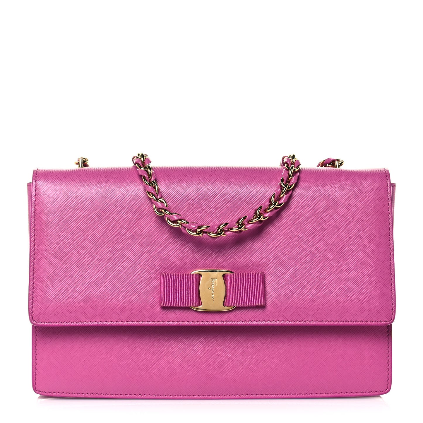 Printed Calfskin Ginny Shoulder Bag Fuchsia