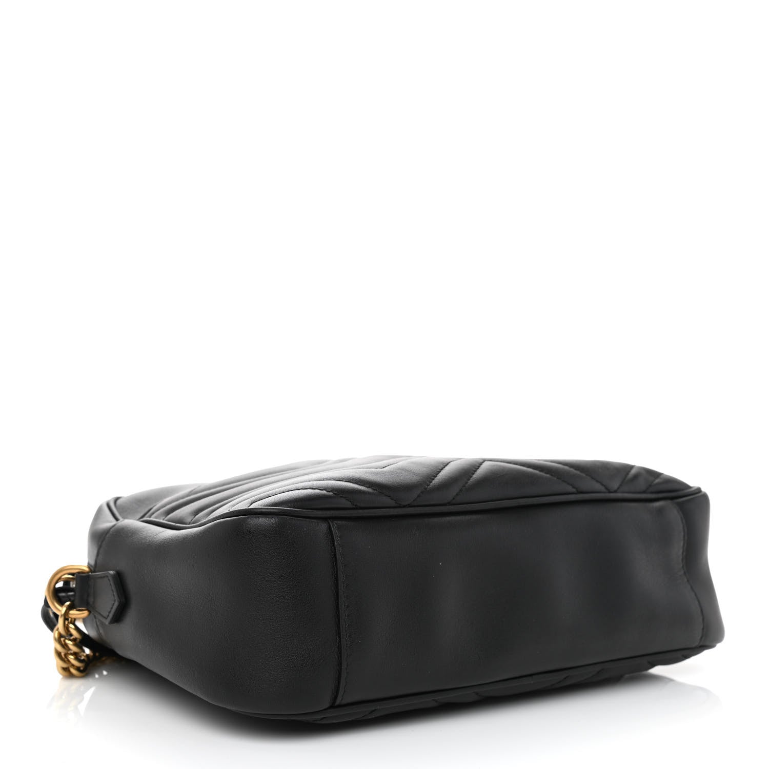 Gucci Calfskin Matelasse Medium GG Marmont Chain Shoulder Bag Black 4 of 8