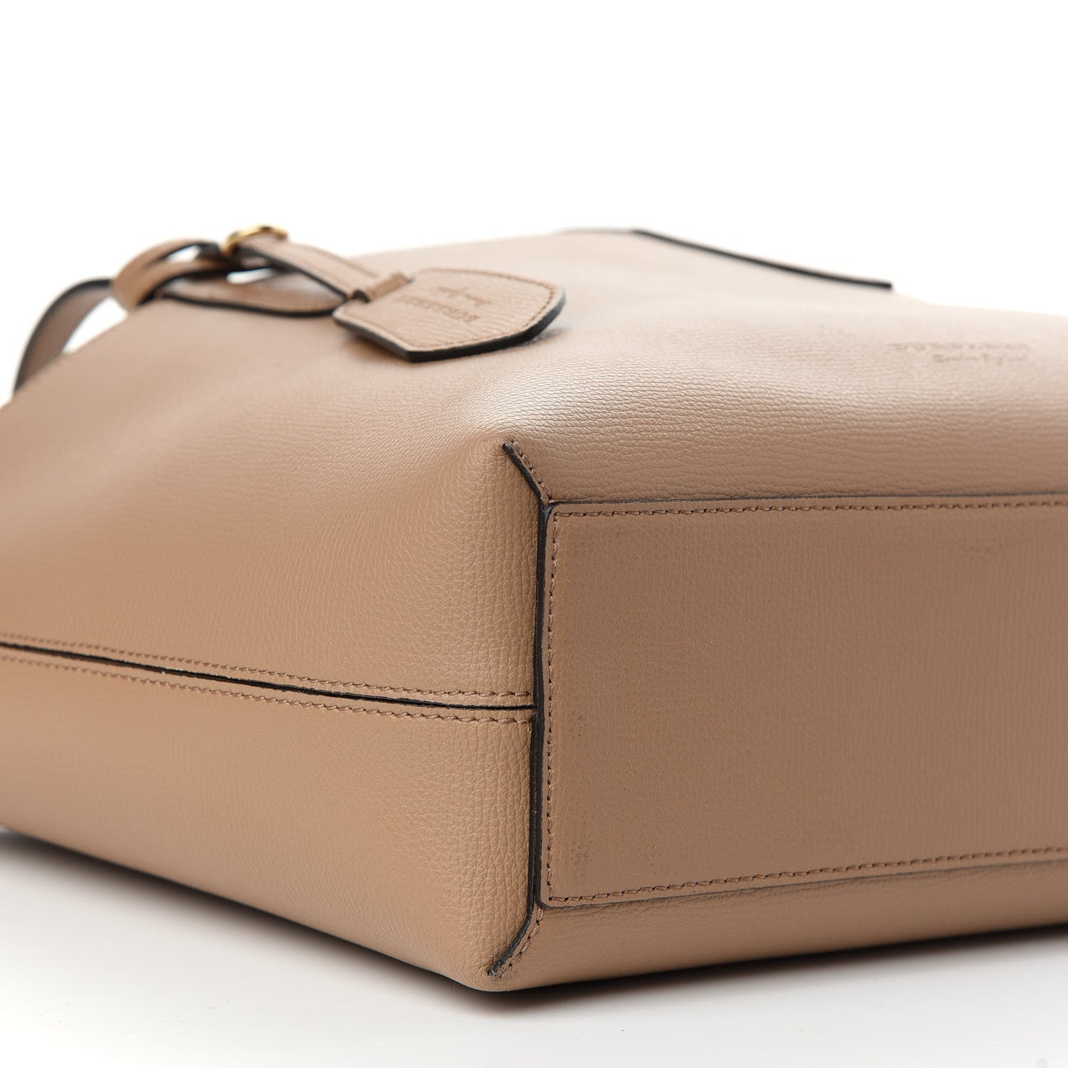 Burberry Grainy Calfskin Haymarket Check Small Reversible Tote Mid Camel 13 of 15