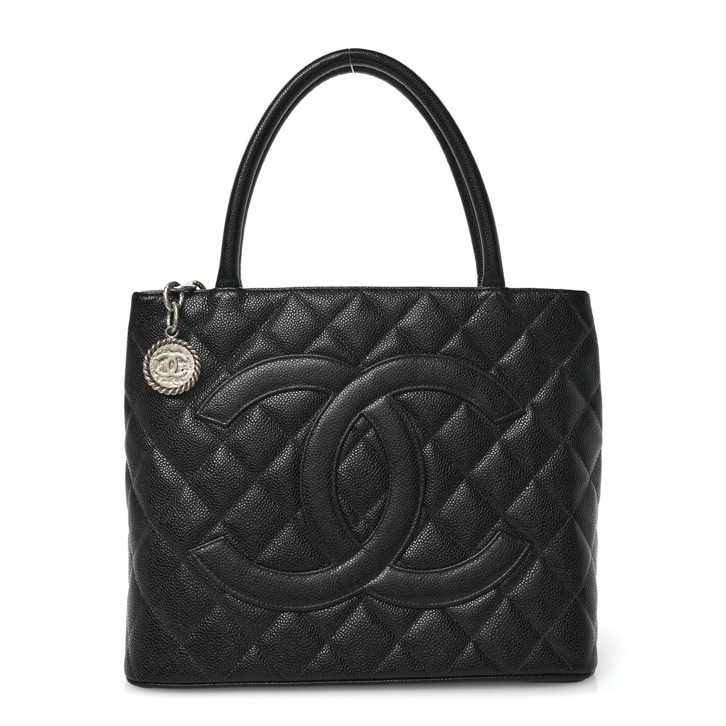 Caviar Quilted Medallion Tote Black