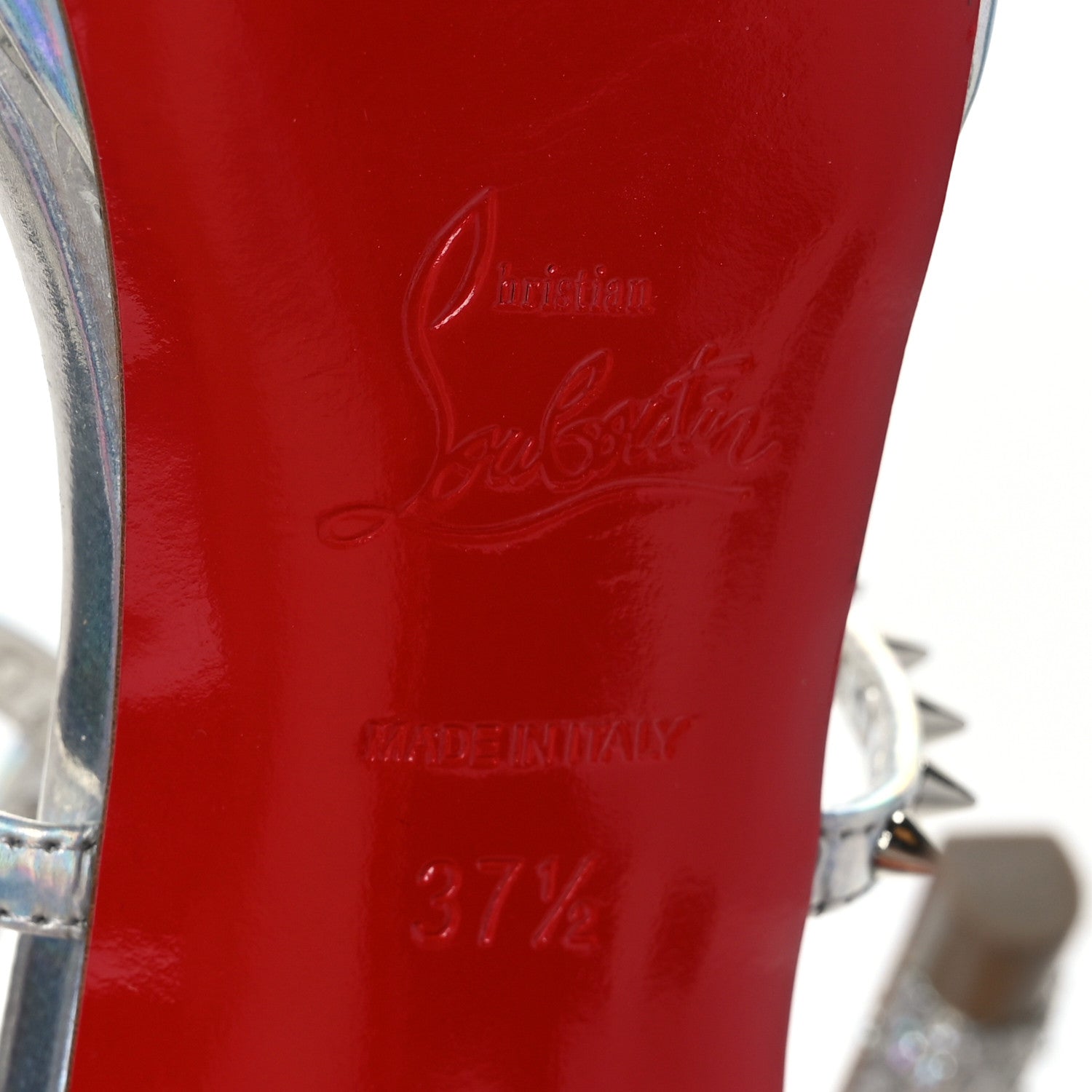 Christian Louboutin Lurex Specchio Choca Lux Sandals 37.5 Silver 7 of 7