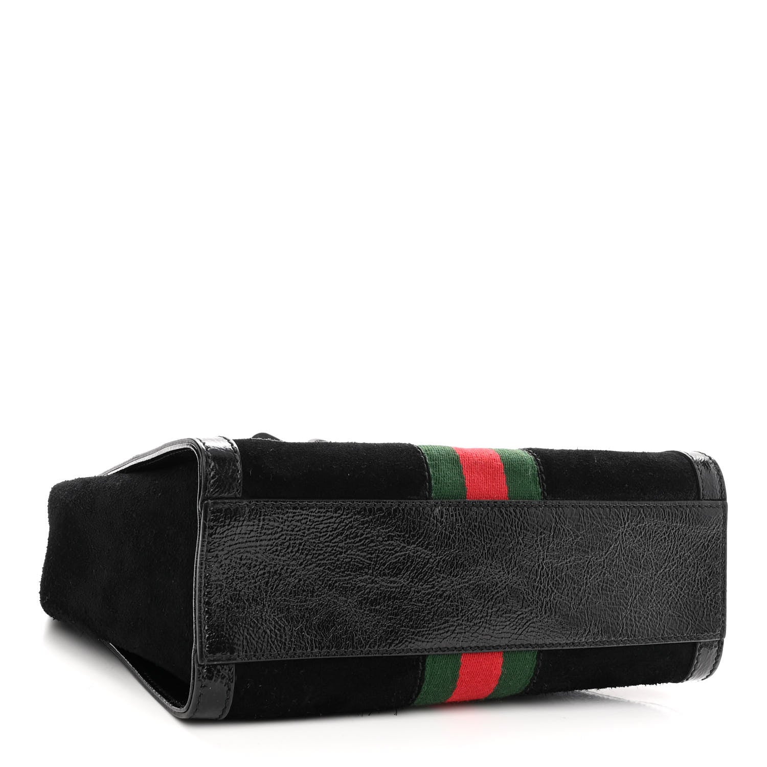 Gucci Suede Patent GG Web Small Ophidia Tote Bag Black 4 of 11